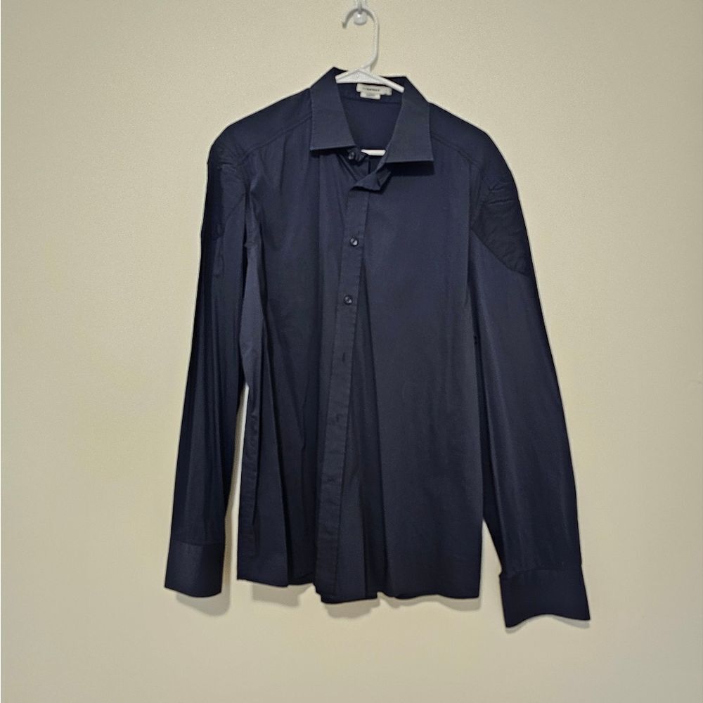 J Lindeberg Dark Blue Button Down Long Sleeve Mens Large